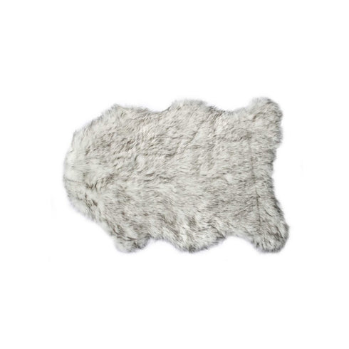2' X 3' Black Faux Sheepskin Animal Print Washable Area Rug